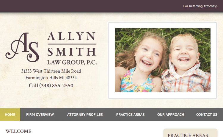 Law Firm Website design for Allyn Smith Law Group, PC