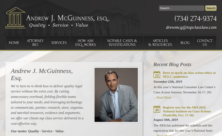 Law Firm Website design for Andrew J. McGuinness, Esq…