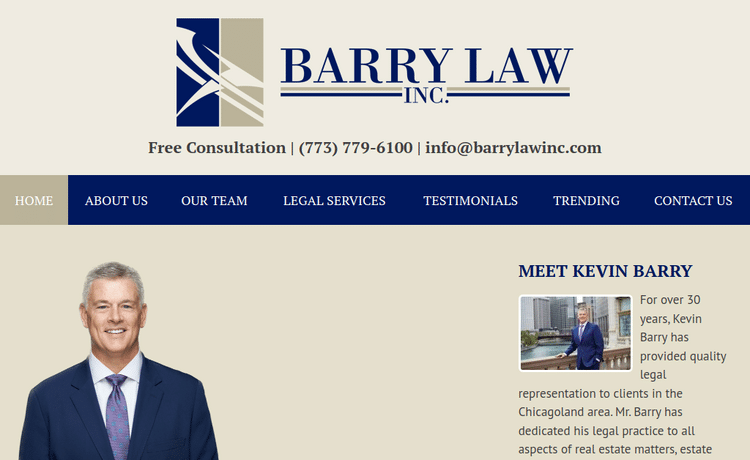 Law Firm Website design for Barry Law, Inc.