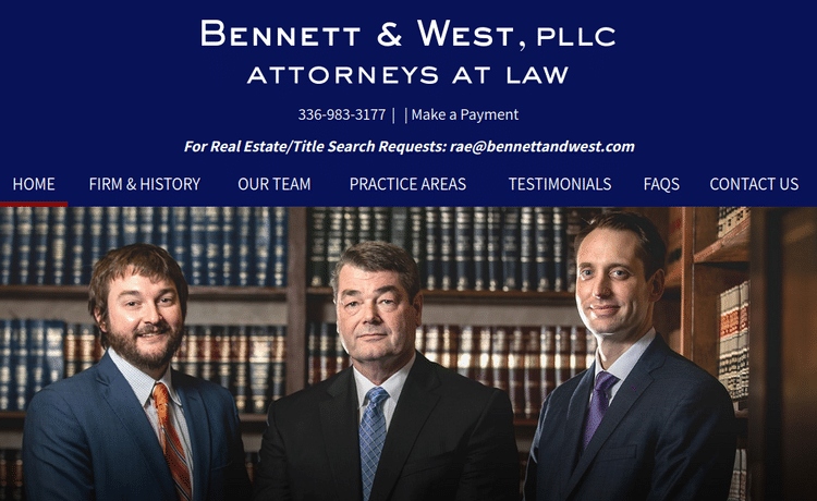 Law Firm Website design for Bennett & West, PLLC