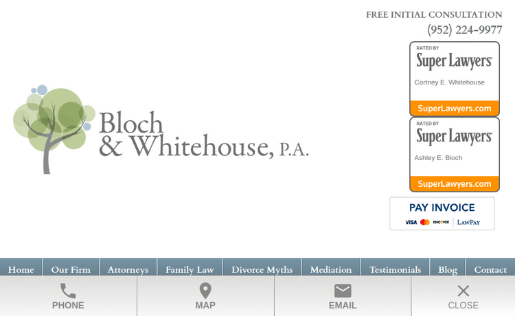 Law Firm Website design for Bloch & Whitehouse, P.A.