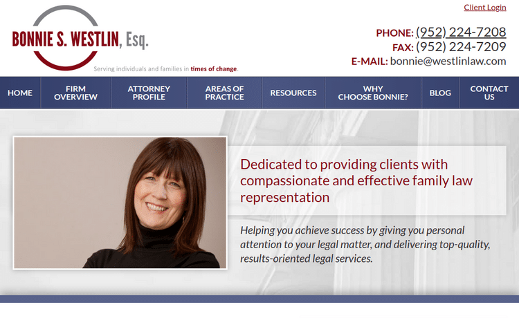 Law Firm Website design for Bonnie S. Westlin