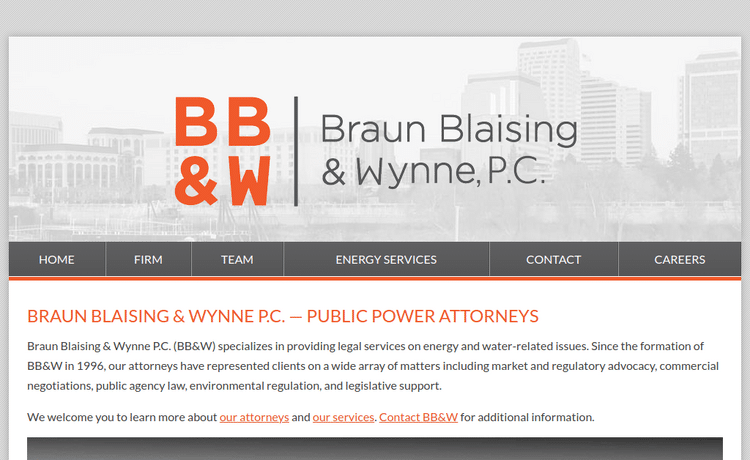 Law Firm Website design for Braun Blaising & Wynne