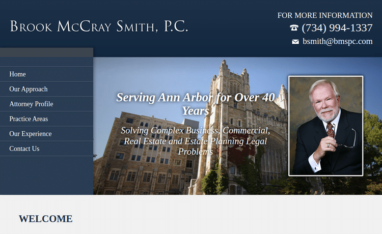 Law Firm Website design for Brook McCray Smith, P.C.