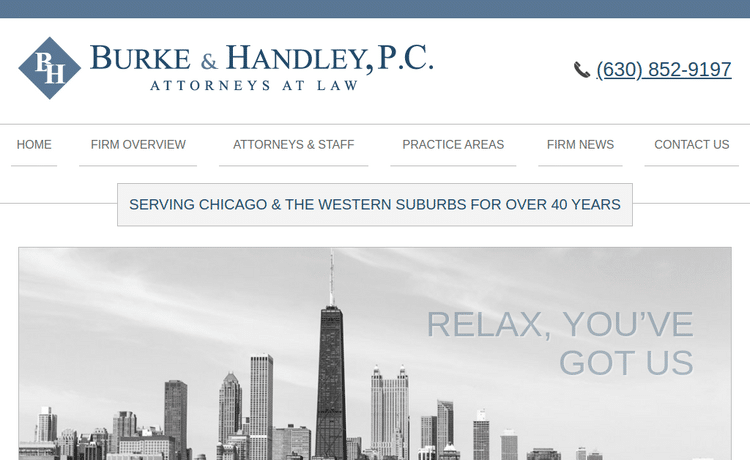 Law Firm Website design for Burke & Handley, P.C.
