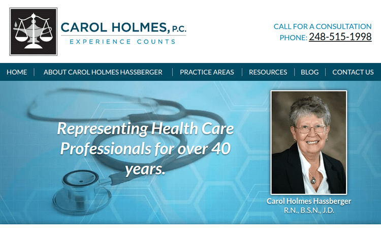 Law Firm Website design for Carol Holmes, P.C.