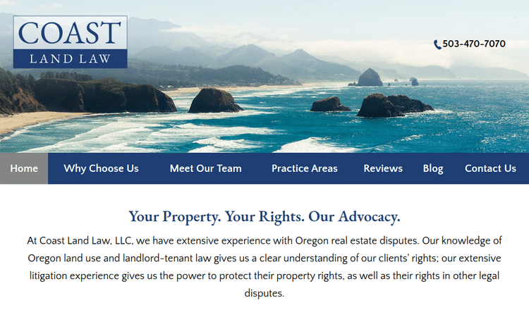 Law Firm Website design for Coast Land Law, LLC