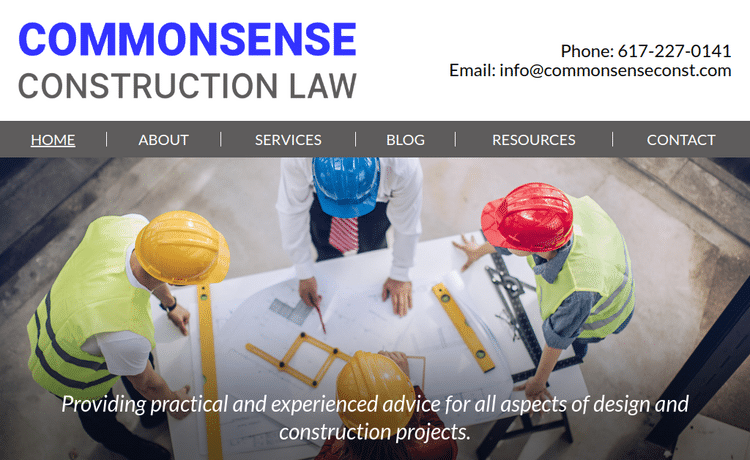 Law Firm Website design for Commonsense Construction…