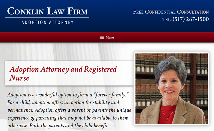 Law Firm Website design for Conklin Law Firm