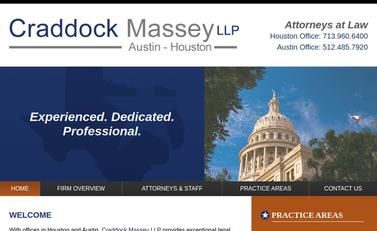Law Firm Website design for Craddock Massey LLP