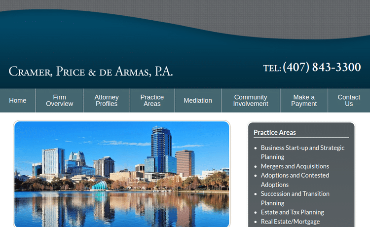 Law Firm Website design for Cramer, Price & De Armas,…