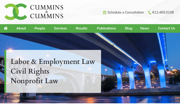 Law Firm Website design for Cummins & Cummins, LLP