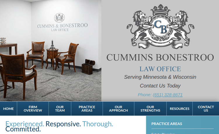 Law Firm Website design for Cummins Law Office, P.A.