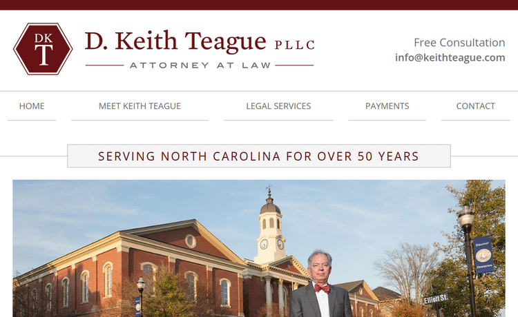 Law Firm Website design for D. Keith Teague PLLC
