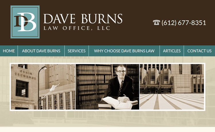 Law Firm Website design for Dave Burns Law
