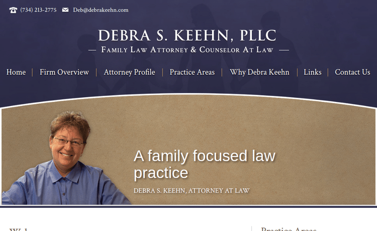 Law Firm Website design for Debra S. Keehn, PLLC