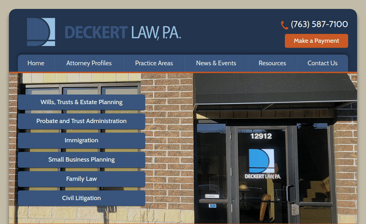 Law Firm Website design for Deckert & Van Loh, P.A.