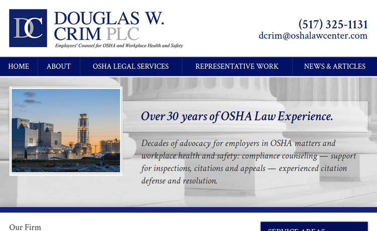 Law Firm Website design for Douglas W. Crim PLC