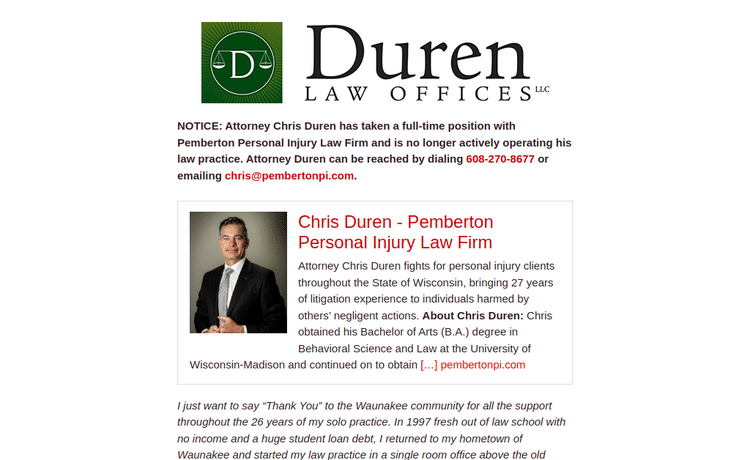 Law Firm Website design for Duren Law Offices, LLC