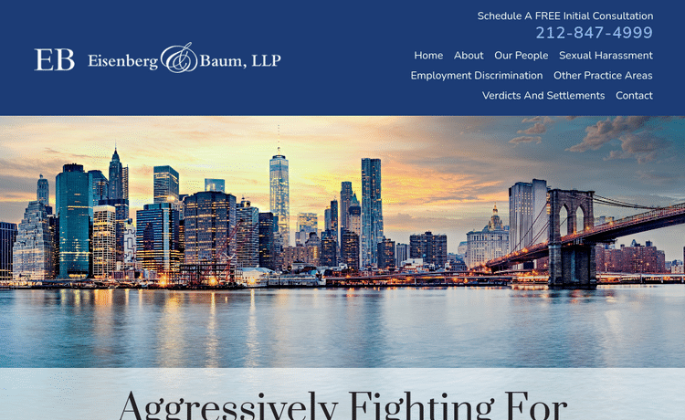 Law Firm Website design for Eisenberg & Baum, LLP