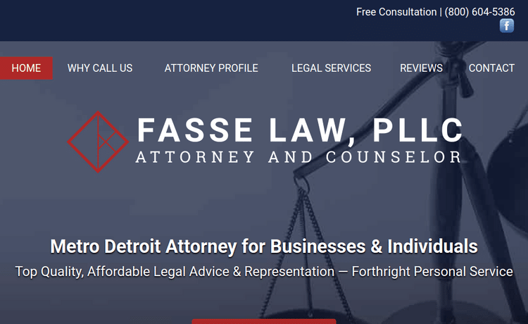 Law Firm Website design for Fasse Law, PLLC