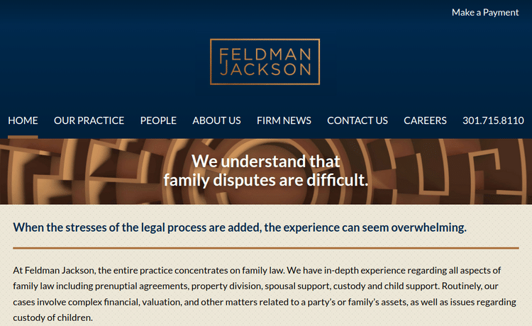 Law Firm Website design for Feldman Jackson
