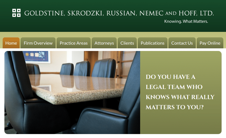 Law Firm Website design for Goldstine, Skrodzki, Russ…
