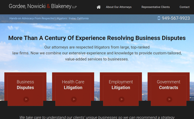 Law Firm Website design for Gordee, Nowicki & Blakene…