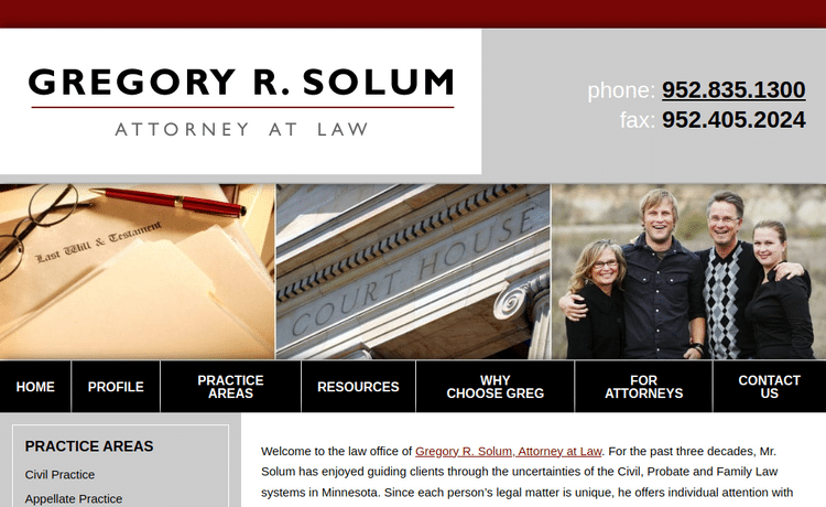 Law Firm Website design for Gregory R. Solum, Attorne…