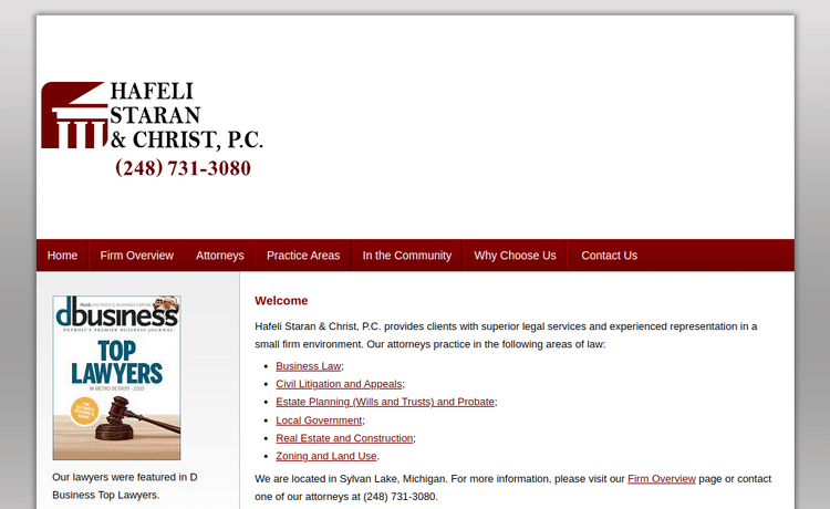 Law Firm Website design for Hafeli Staran & Christ, P…