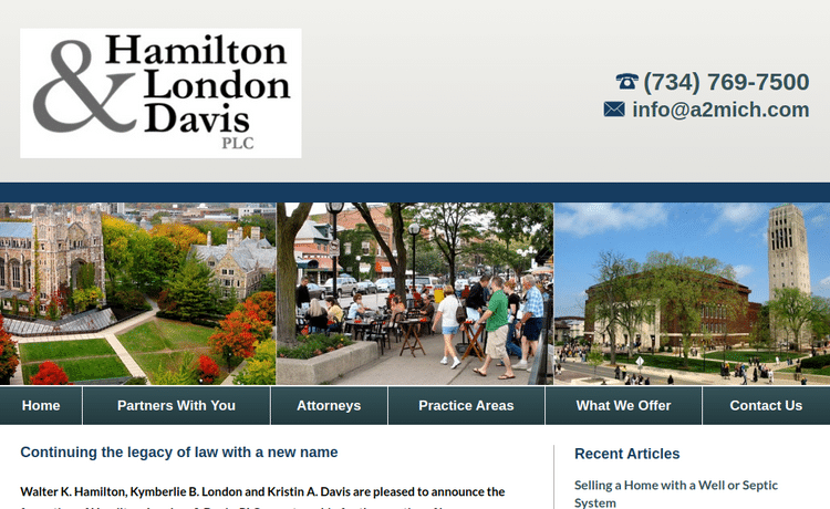 Law Firm Website design for Hamilton, London, & Davis…
