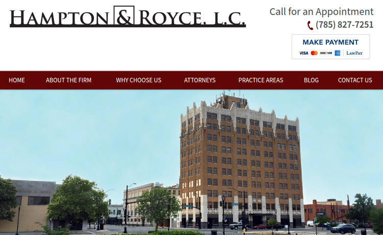 Law Firm Website design for Hampton & Royce, L.C.