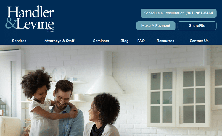 Law Firm Website design for Handler & Levine LLC