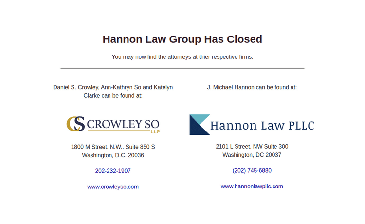 Law Firm Website design for HANNON LAW GROUP, LLP