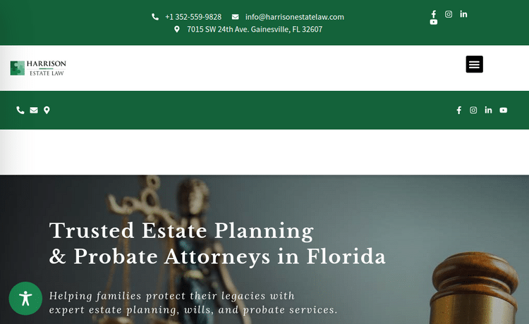 Law Firm Website design for Harrison Estate Law, P.A.