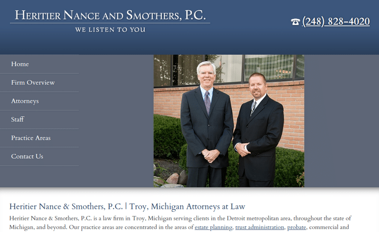 Law Firm Website design for Heritier Nance and Smothe…