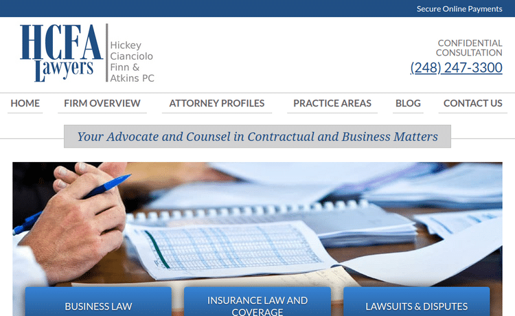 Law Firm Website design for Hickey, Cianciolo, Finn &…