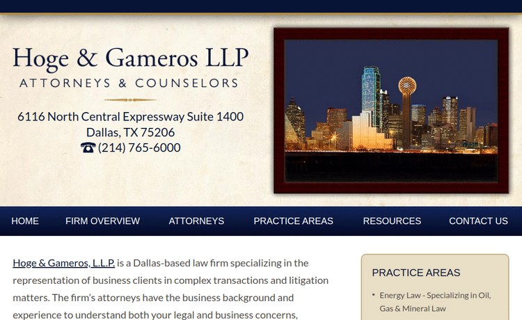 Law Firm Website design for Hoge & Gameros LLP