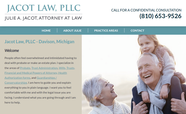 Law Firm Website design for Jacot Law, PLLC