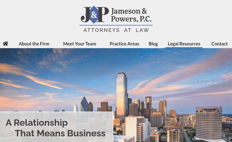 Law Firm Website design for Jameson & Powers PC
