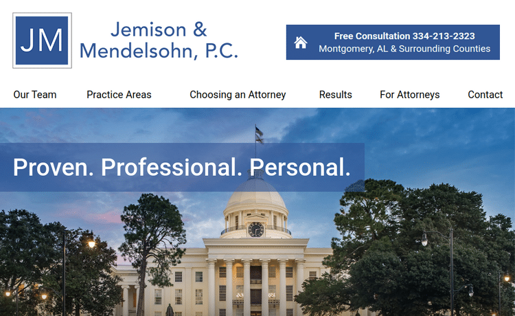 Law Firm Website design for Jemison & Mendelsohn