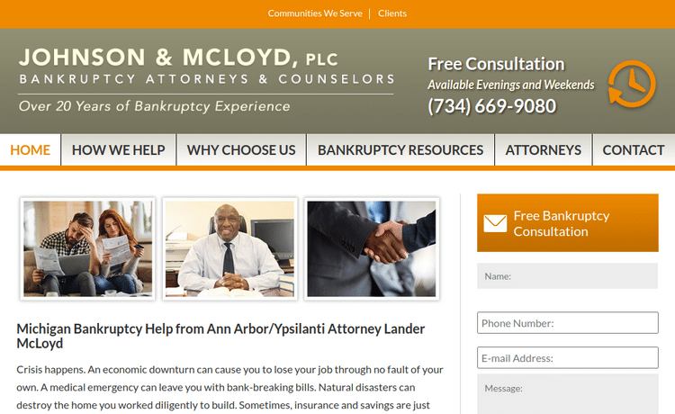 Law Firm Website design for Johnson & McLoyd, PLC