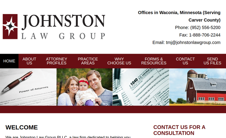 Law Firm Website design for Johnston Law Group, PLLC