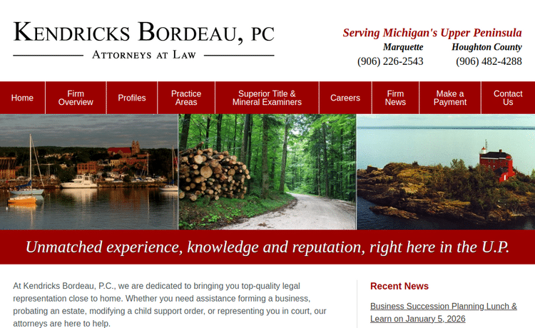 Law Firm Website design for Kendricks, Bordeau, Adami…