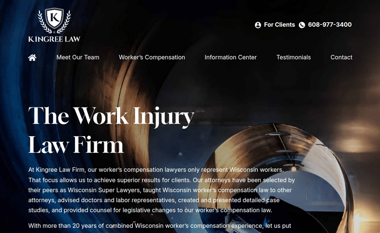 Law Firm Website design for Kingree Law LLC