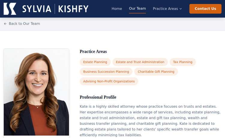 Law Firm Website design for Kishfy Law, LLC