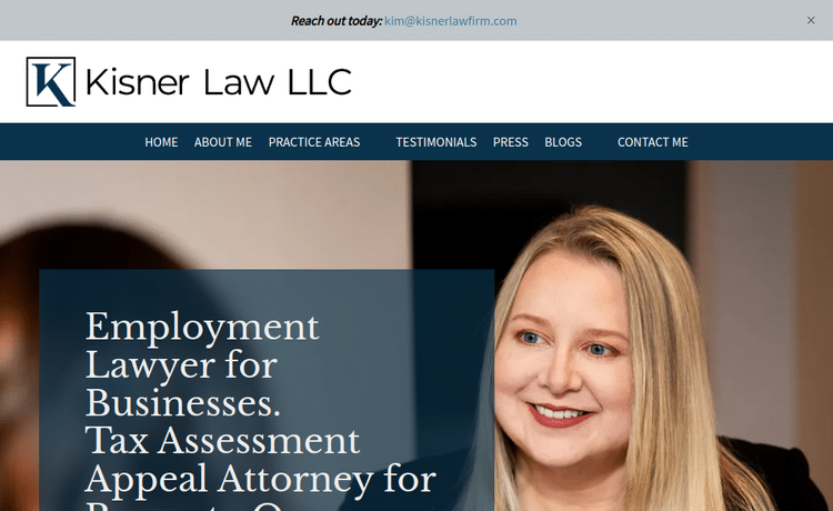 Law Firm Website design for Kisner Law, LLC