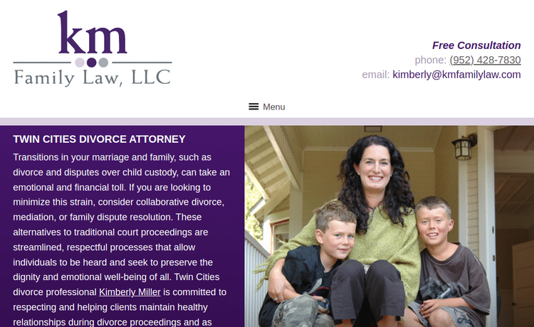 Law Firm Website design for KM Family Law, LLC