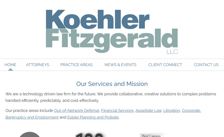 Law Firm Website design for Koehler Fitzgerald LLC