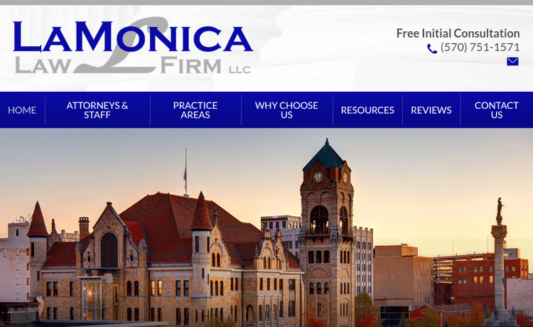 Law Firm Website design for LaMonica Law Firm LLC
